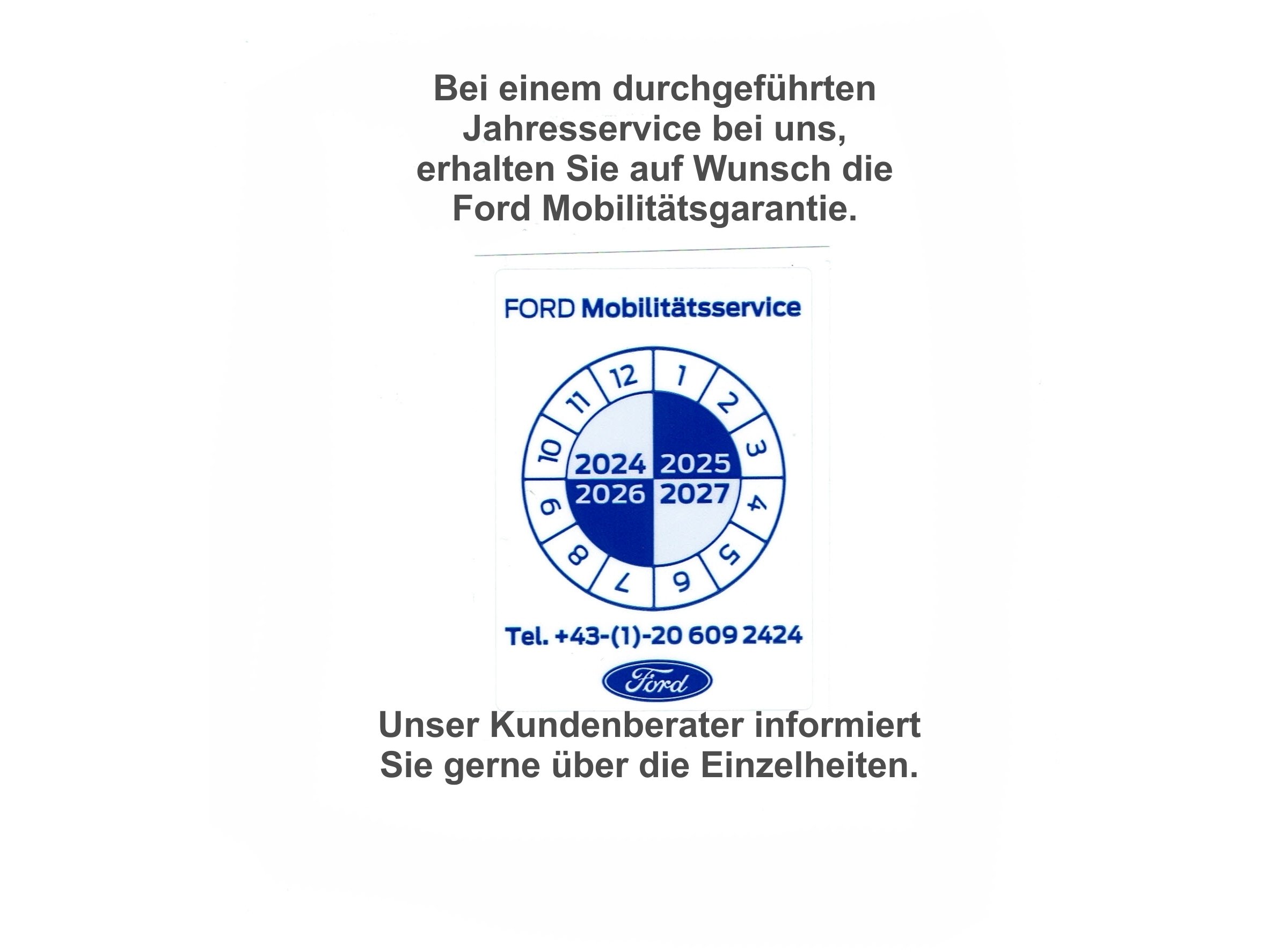 Ford Mobilitätsservice: Informationen zur Mobilitätsgarantie und Kontaktdaten für Kundenberatung.
